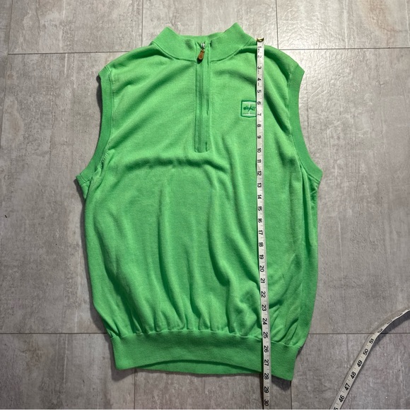 Donald Ross Sleeveless Lime Green golf Quarter-Zip Sweater Vest L Weyhill  logo - Picture 6 of 10